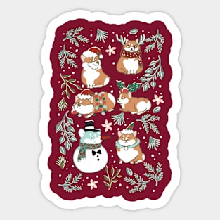 Christmas Corgis Sticker